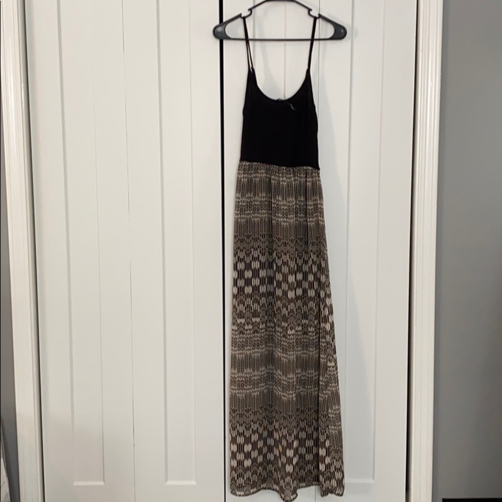 Black and brown maxi dress